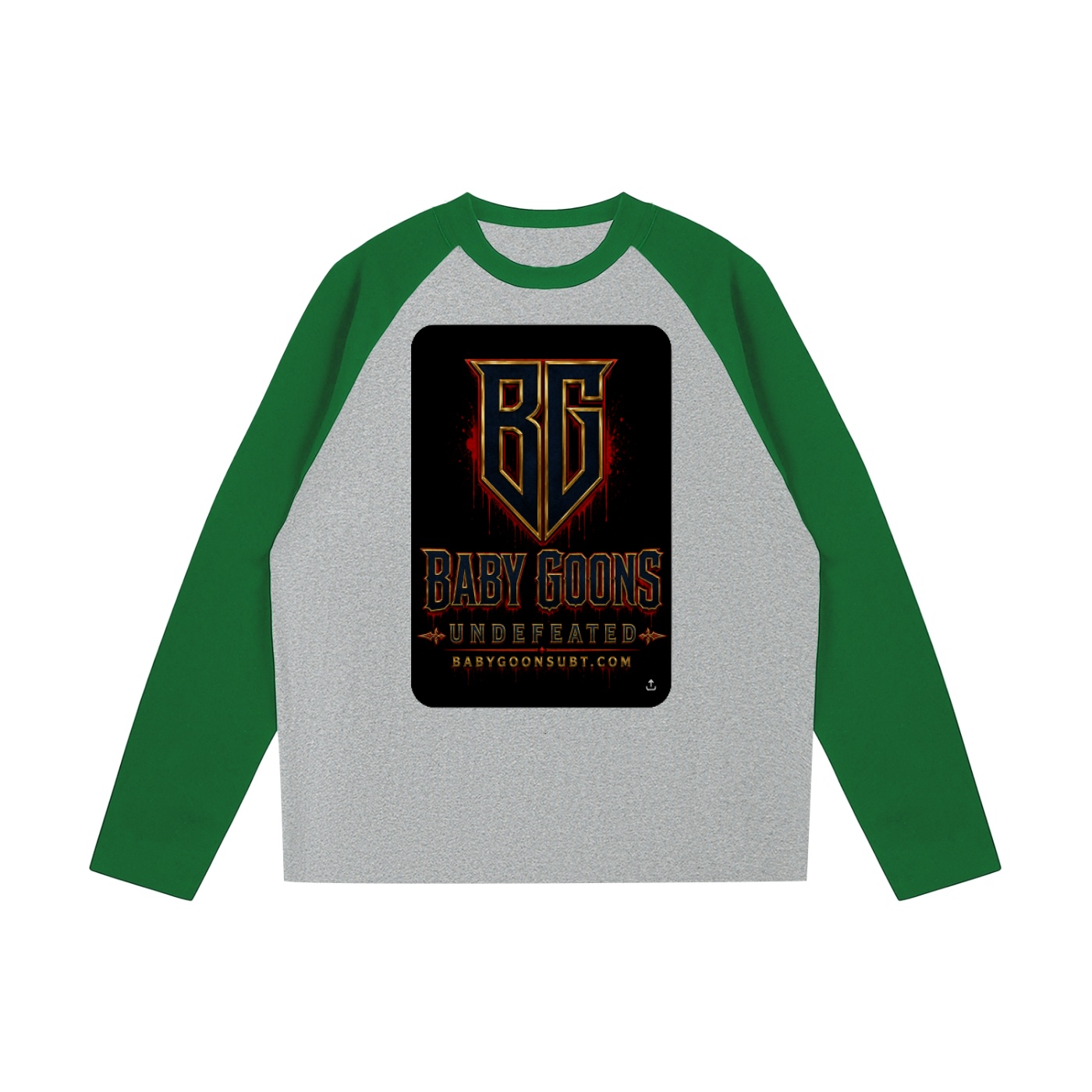 Color-Blocked Raglan Long-Sleeve T-Shirt BG BABY GOONS UNDEFEATED BLACK TOP - Image 5