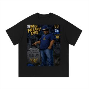 Essential Cotton T-Shirt BIG FREAKY DRE BG BABY GOONS UNDEFEATED BLACK TOP