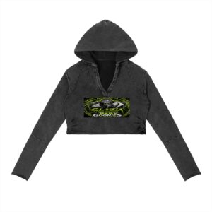 Vintage Washed Raw Edge Hoodie BG GRAND MOTHER SPIDER GLAZIA BABY GOONIES WEBTEENS