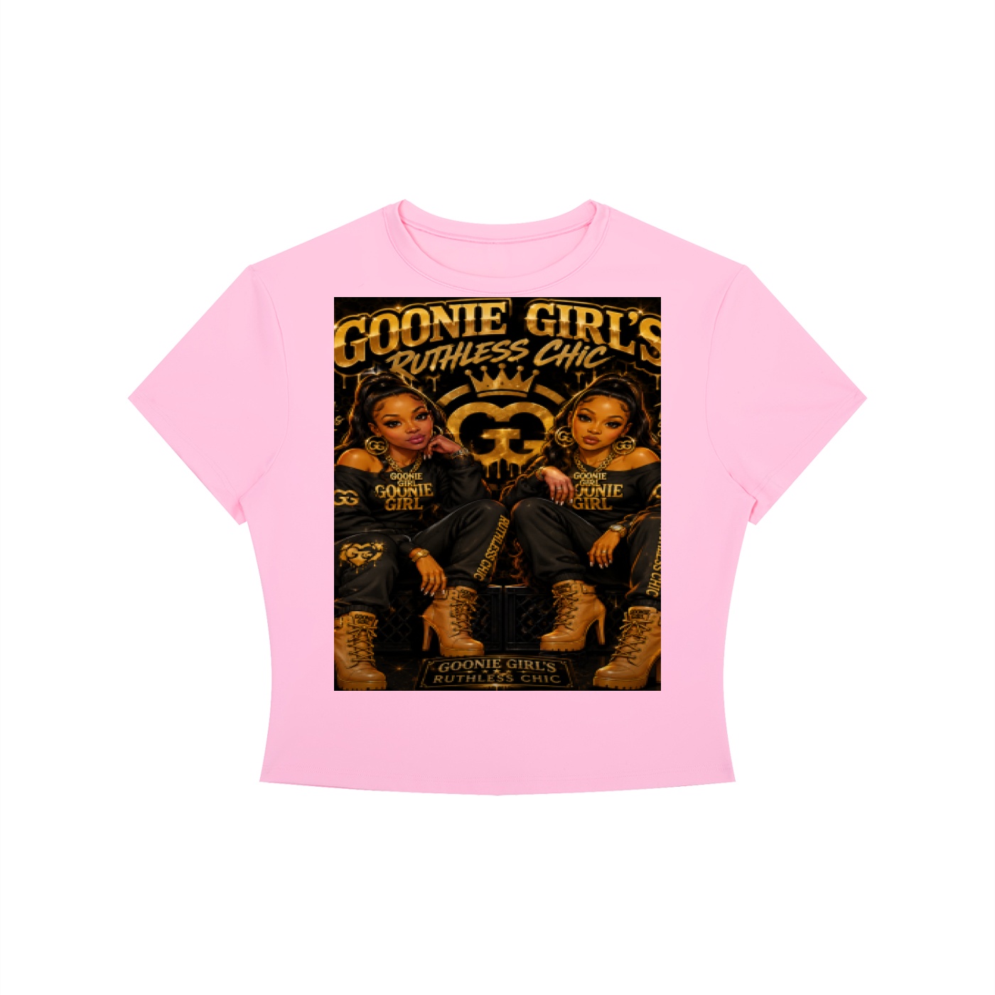 Women's Crewneck Crop T-Shirt BG BIG EYE TOE TOE GOONIE GIRL'S RUTHLESS CHIC - Image 3