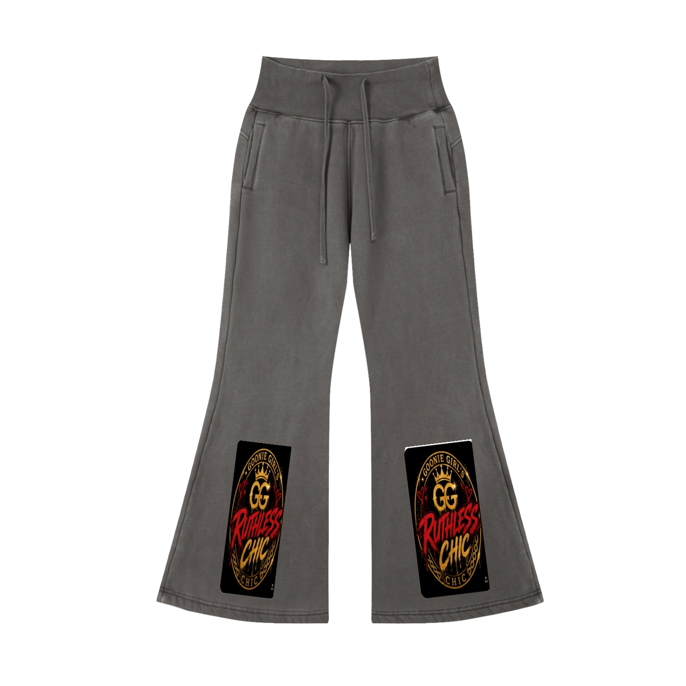 Vintage Washed Flared Fleece PantsBG GOONIE GIRL'S RUTHLESS CHIC - Image 5