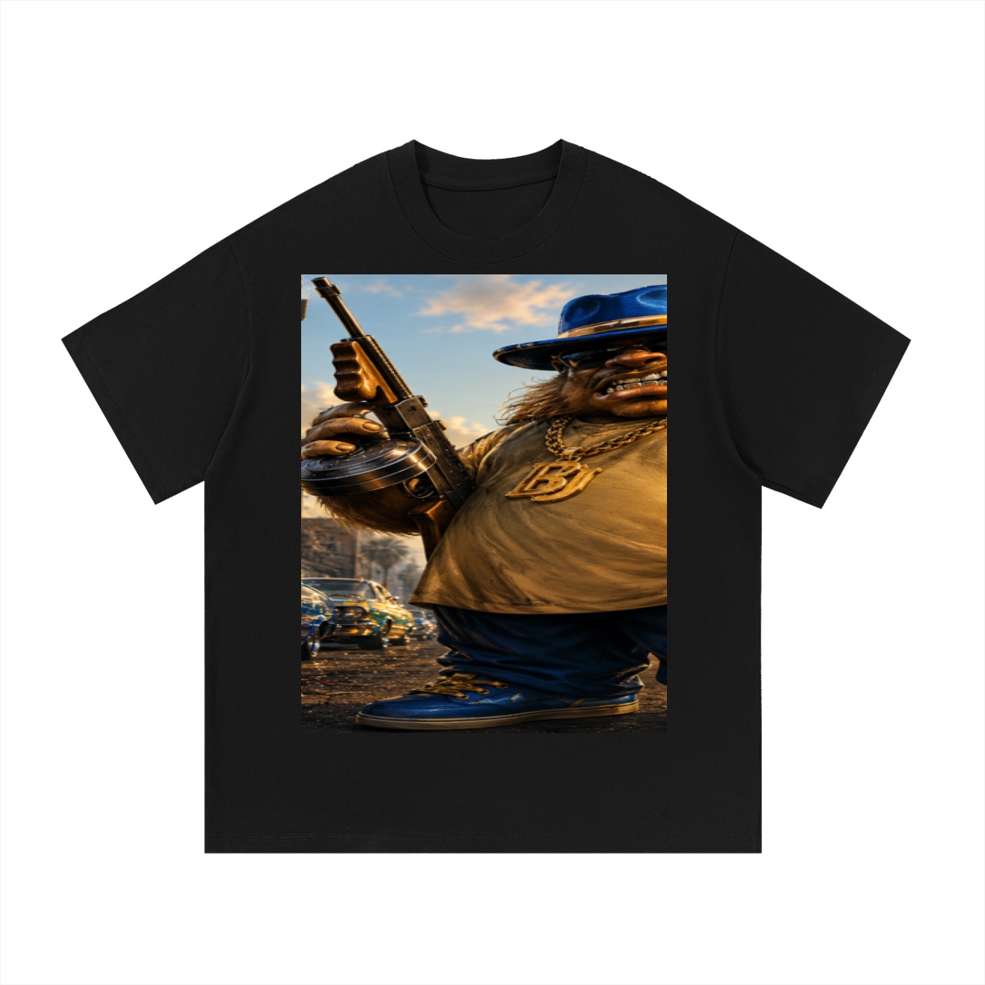 Essential Cotton T-Shirt BG BABY GOONS UNDEFEATED BLACK TOP