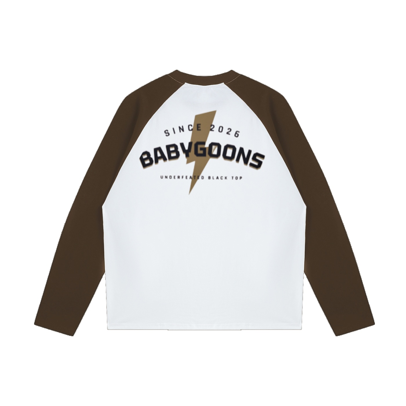 Color-Blocked Raglan Long-Sleeve T-Shirt BG BABY GOONS UNDEFEATED BLACK TOP - Image 4