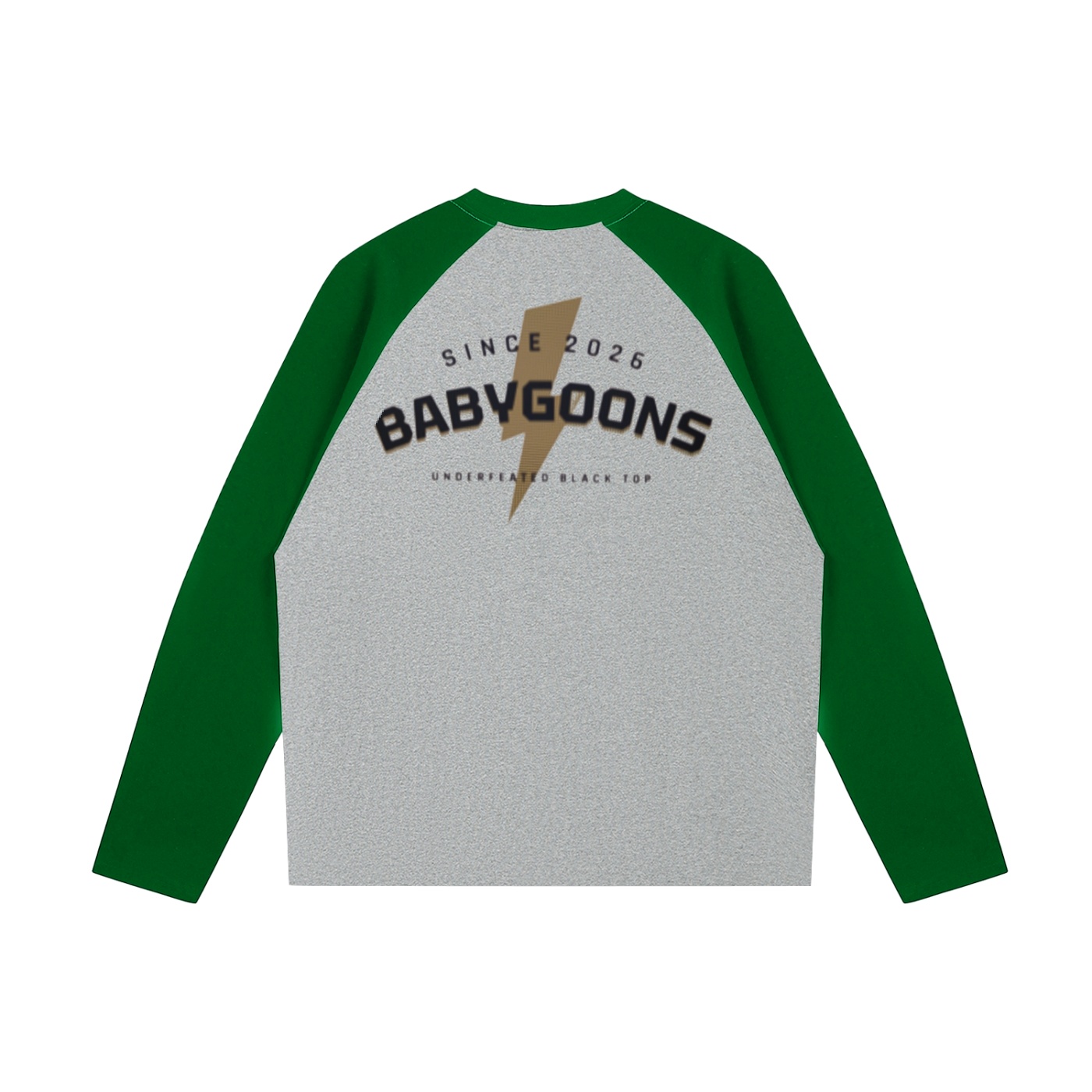 Color-Blocked Raglan Long-Sleeve T-Shirt BG BABY GOONS UNDEFEATED BLACK TOP - Image 6