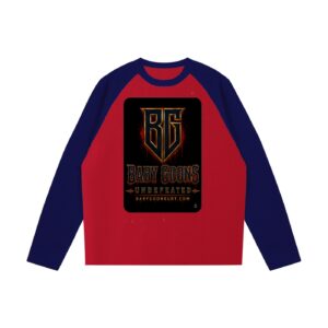 Color-Blocked Raglan Long-Sleeve T-Shirt BG BABY GOONS UNDEFEATED BLACK TOP