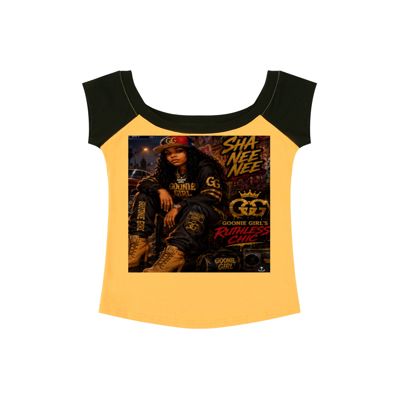 Women's Color Block Raglan Baby T-Shirt BG GOONIE GIRL'S RUTHLESS CHIC SHA NEE NEE - Image 5