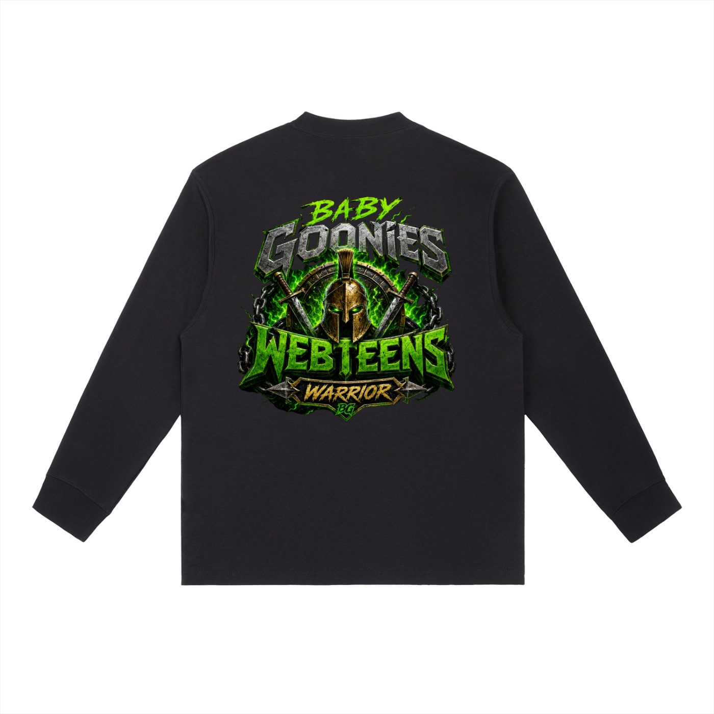 Essential Crewneck Long-Sleeve T-Shirt BG BABY GOONIES WEBTEENS WARRIOR - Image 2
