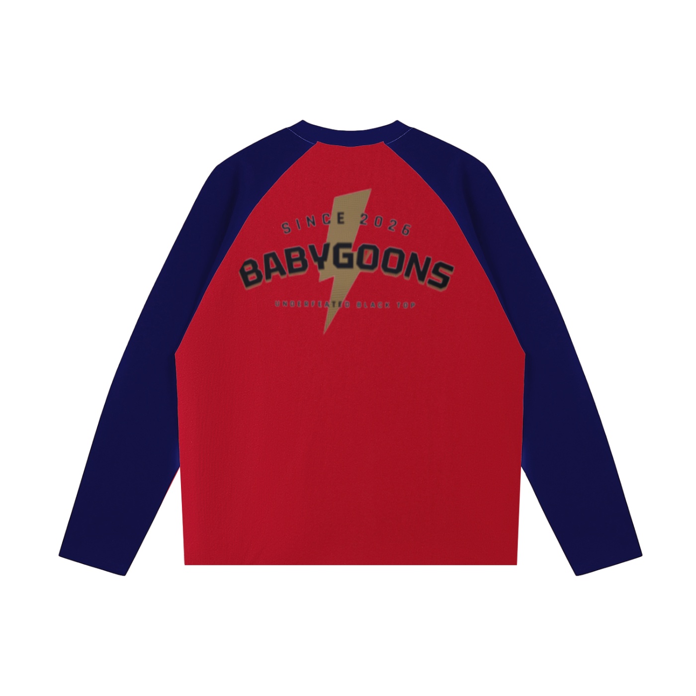 Color-Blocked Raglan Long-Sleeve T-Shirt BG BABY GOONS UNDEFEATED BLACK TOP - Image 2