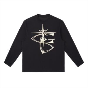 Essential Crewneck Long-Sleeve T-Shirt BG BABY GOONS UNDEFEATED BLACK TOP