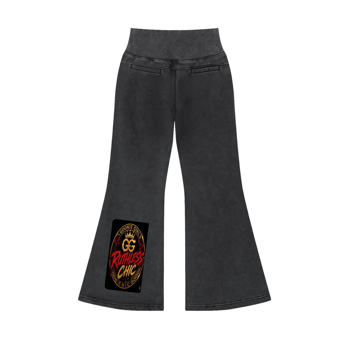 Vintage Washed Flared Fleece PantsBG GOONIE GIRL'S RUTHLESS CHIC - Image 2