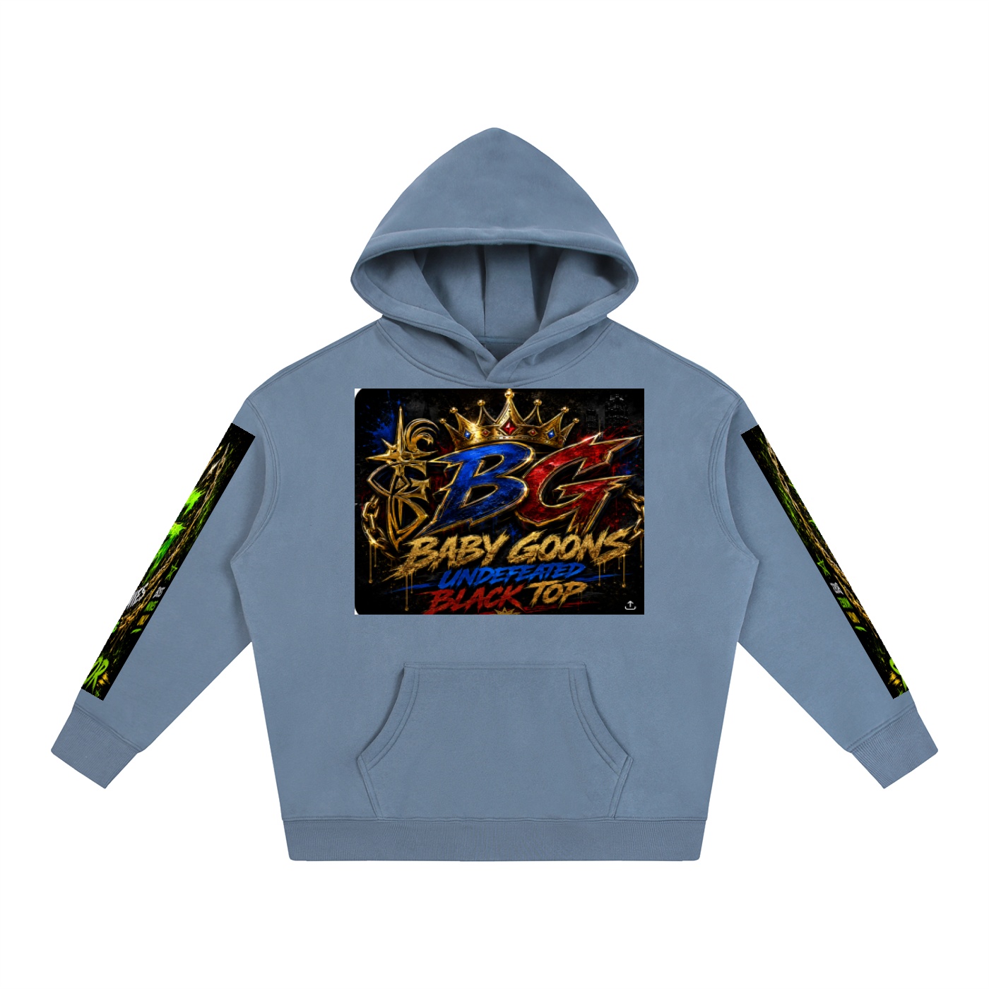 Oversize Fleeced Hoodie BG BABY GOONIES WEBTEENS WARRIOR - Image 3