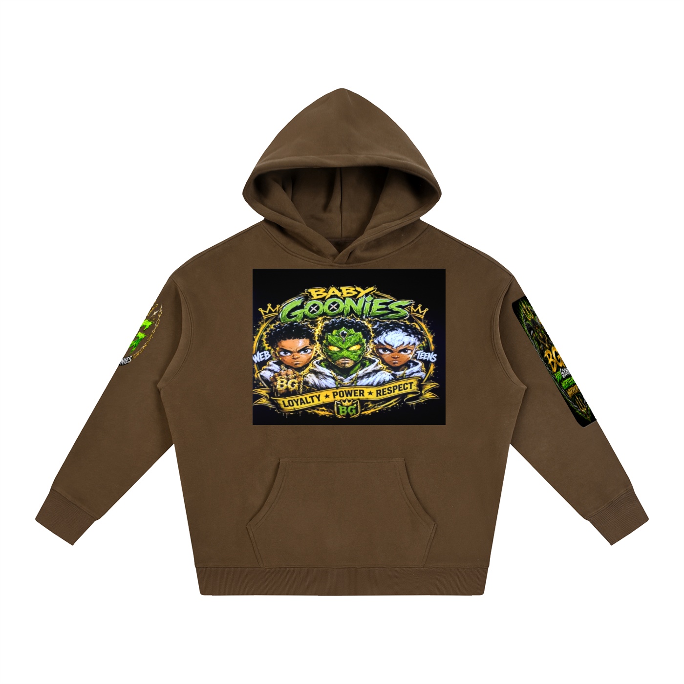Oversize Fleeced Hoodie BG BABY GOONIES WEBTEENS WARRIOR - Image 9