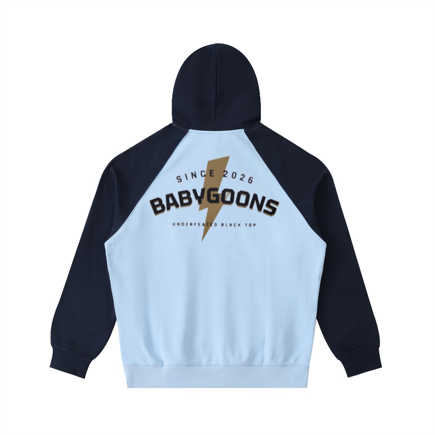 Color-Block Raglan Sleeve Hoodie BG BABY GOONS UNDEFEATED BLACK TOP COMPTON HUB CITY - Image 10