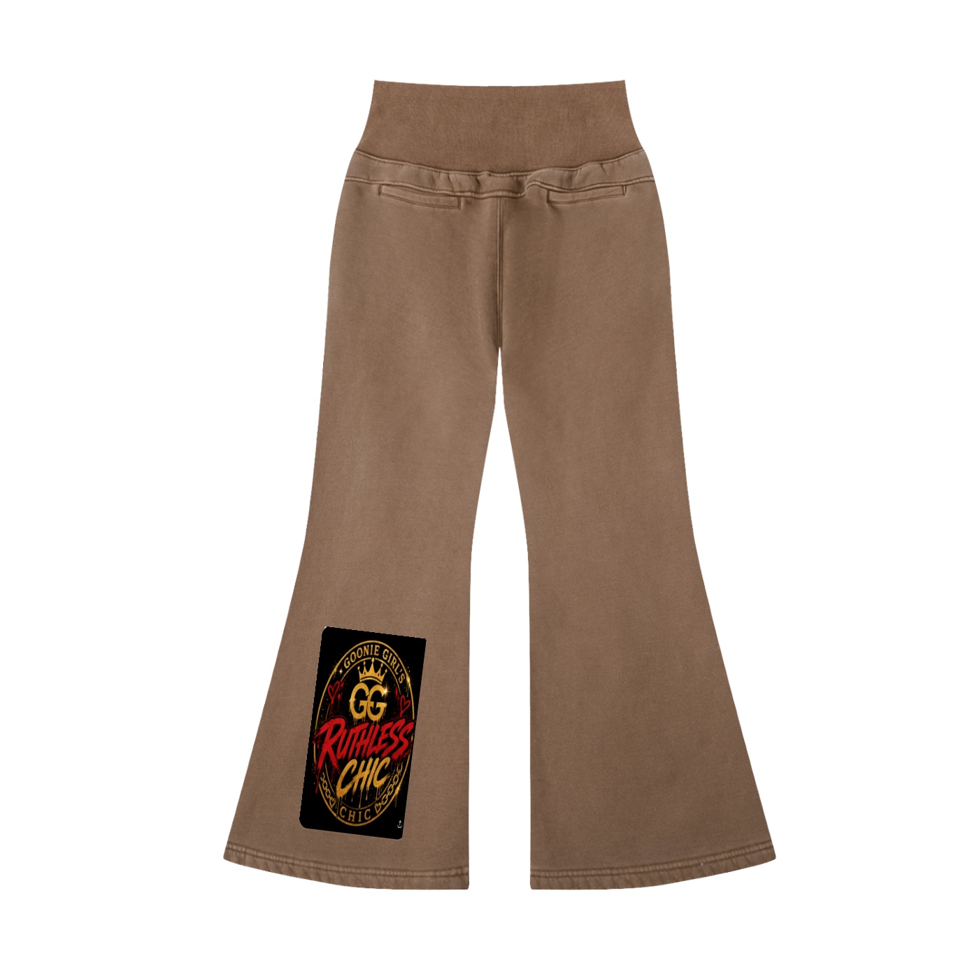 Vintage Washed Flared Fleece PantsBG GOONIE GIRL'S RUTHLESS CHIC - Image 4
