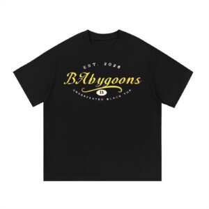 Essential Cotton T-Shirt BG BABY GOONS UNDEFEATED BLACK TOP
