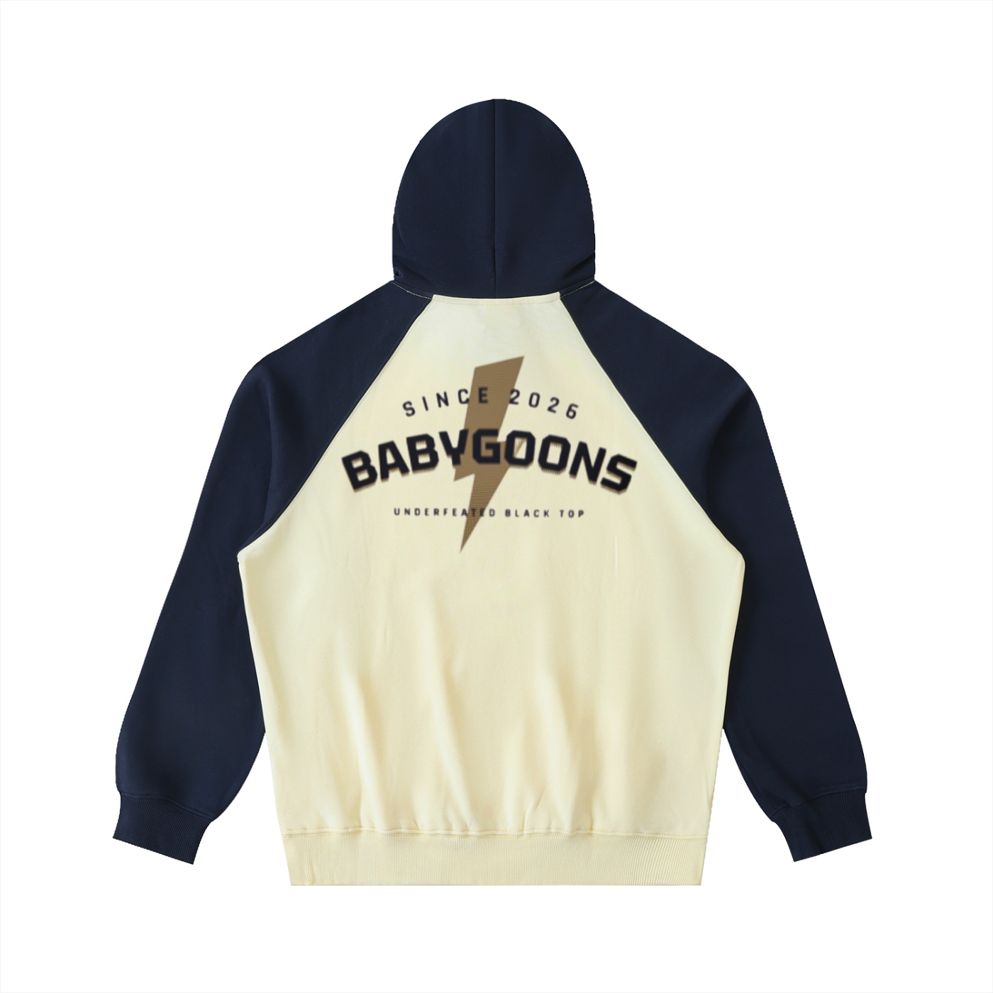 Color-Block Raglan Sleeve Hoodie BG BABY GOONS UNDEFEATED BLACK TOP COMPTON HUB CITY - Image 4