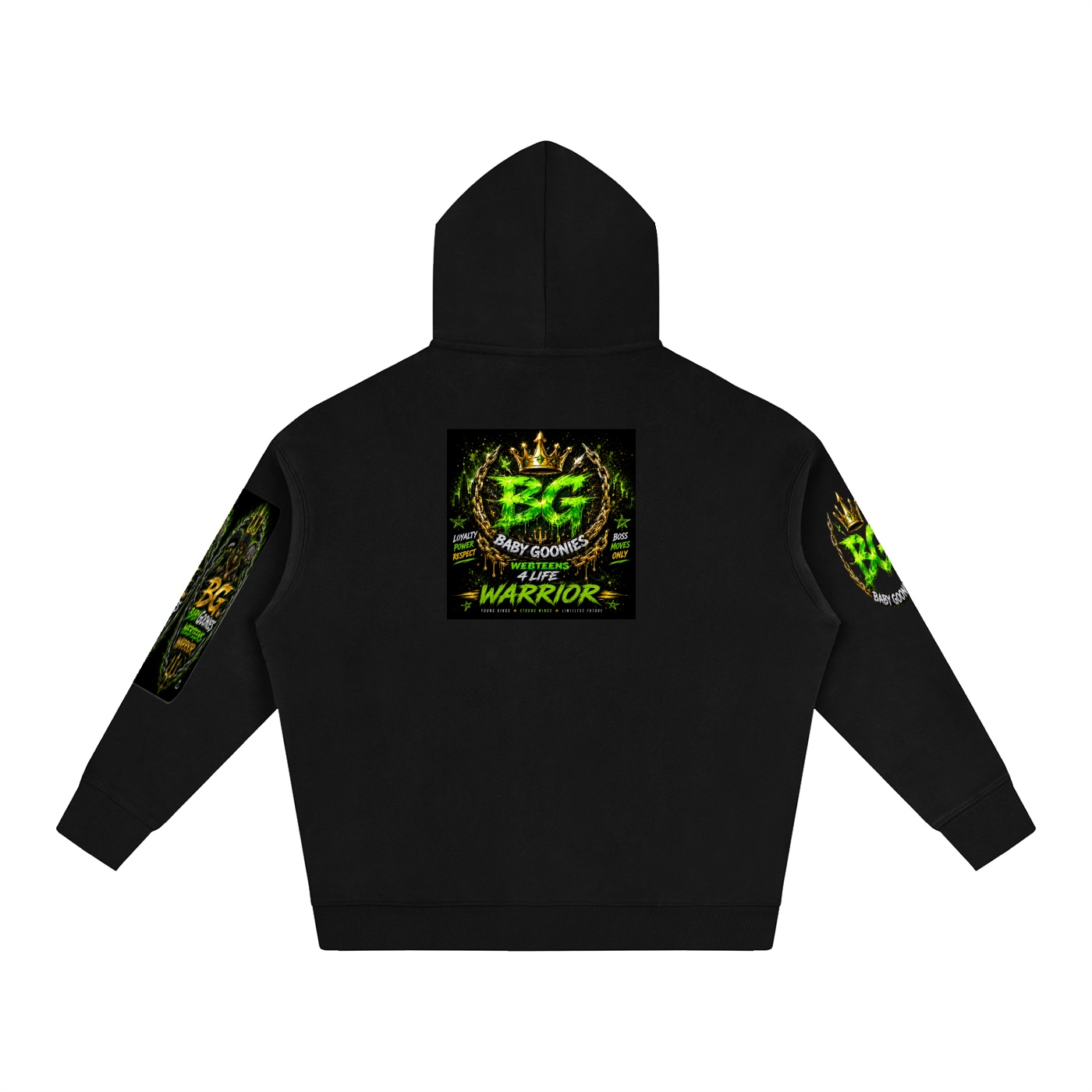 Oversize Fleeced Hoodie BG BABY GOONIES WEBTEENS WARRIOR - Image 2