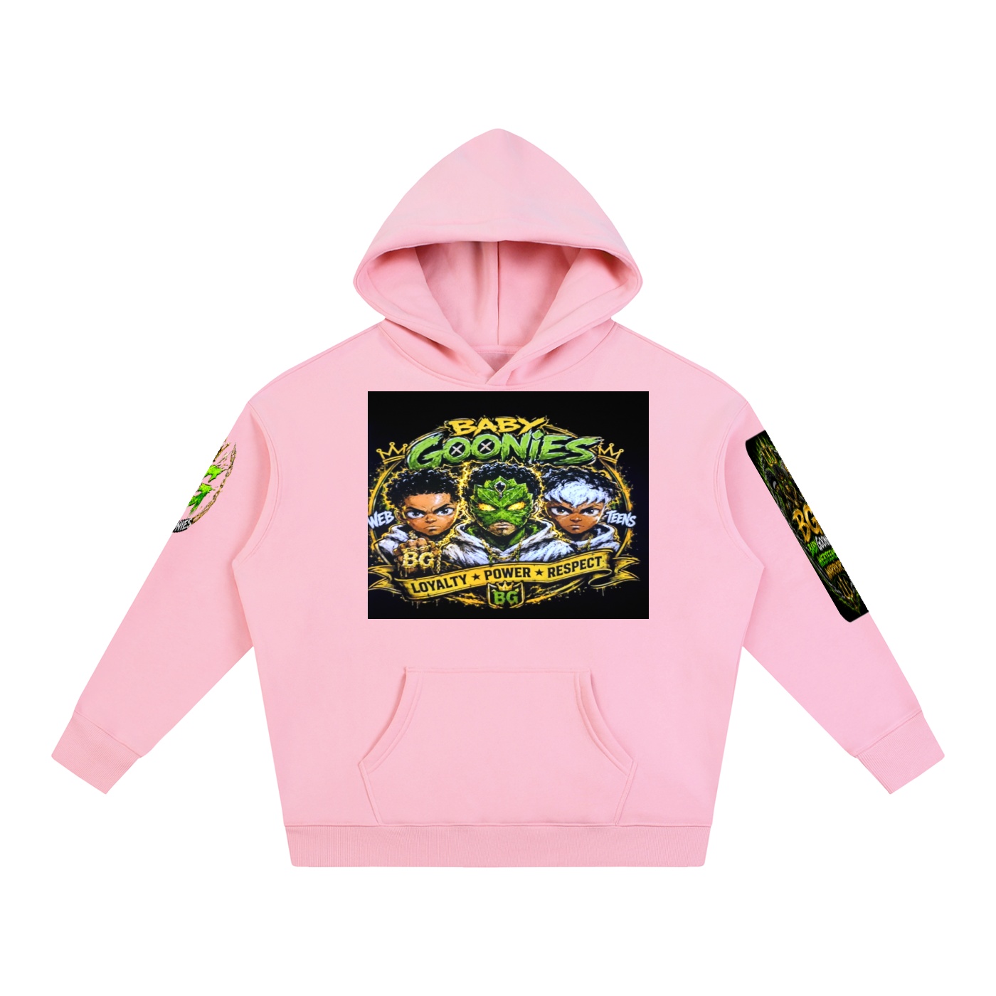 Oversize Fleeced Hoodie BG BABY GOONIES WEBTEENS WARRIOR - Image 5