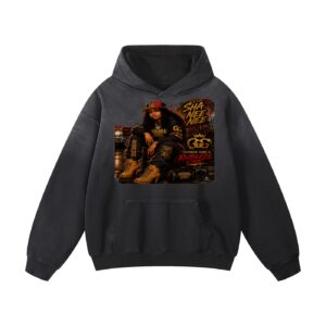 Heavyweight Sunfade Oversized Hoodie BG GOONIE GIRL'S RUTHLESS CHIC SHA NEE NEE