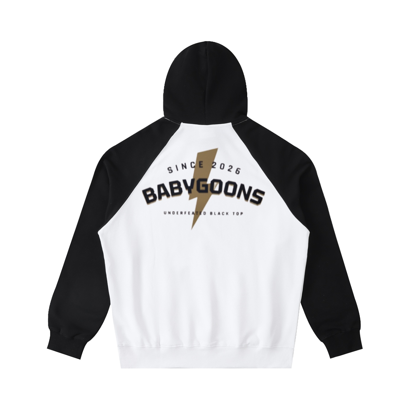 Color-Block Raglan Sleeve Hoodie BG BABY GOONS UNDEFEATED BLACK TOP COMPTON HUB CITY - Image 12