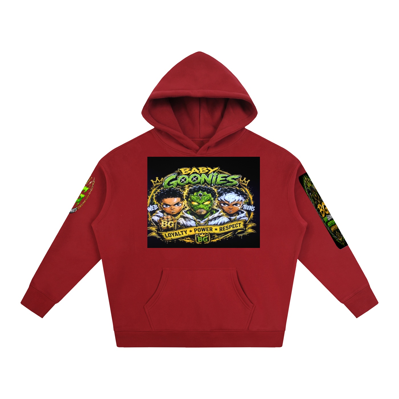 Oversize Fleeced Hoodie BG BABY GOONIES WEBTEENS WARRIOR - Image 7