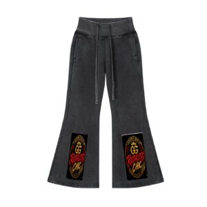 Vintage Washed Flared Fleece Pants