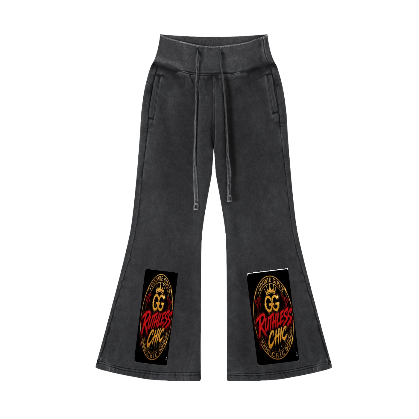 Vintage Washed Flared Fleece PantsBG GOONIE GIRL'S RUTHLESS CHIC