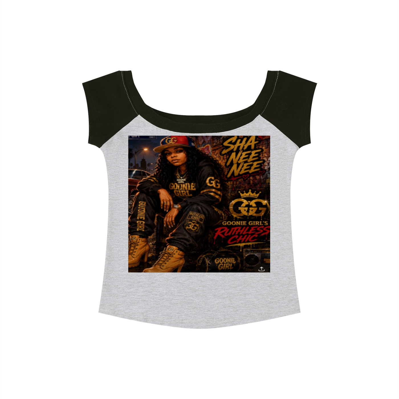 Women's Color Block Raglan Baby T-Shirt BG GOONIE GIRL'S RUTHLESS CHIC SHA NEE NEE - Image 7