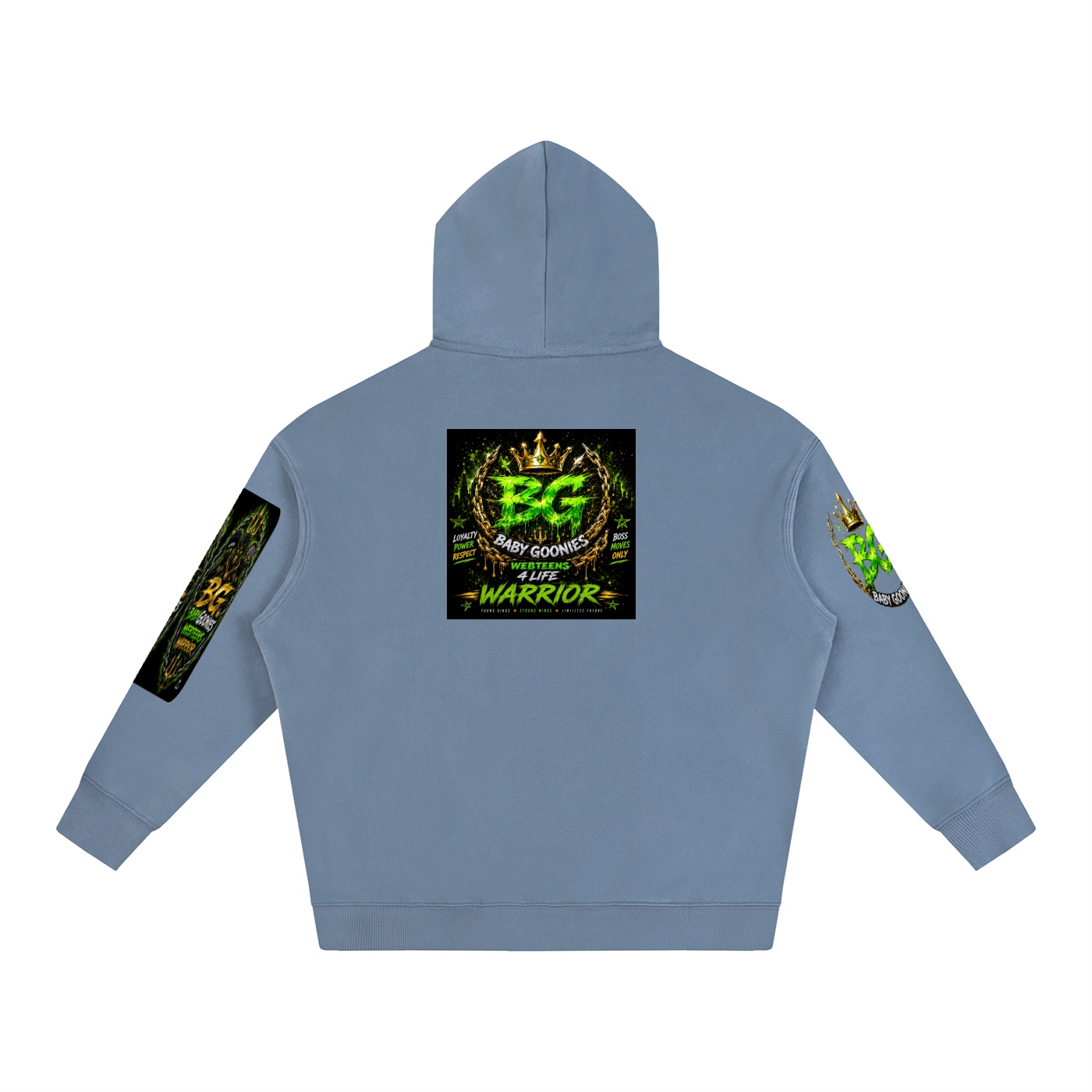 Oversize Fleeced Hoodie BG BABY GOONIES WEBTEENS WARRIOR - Image 4