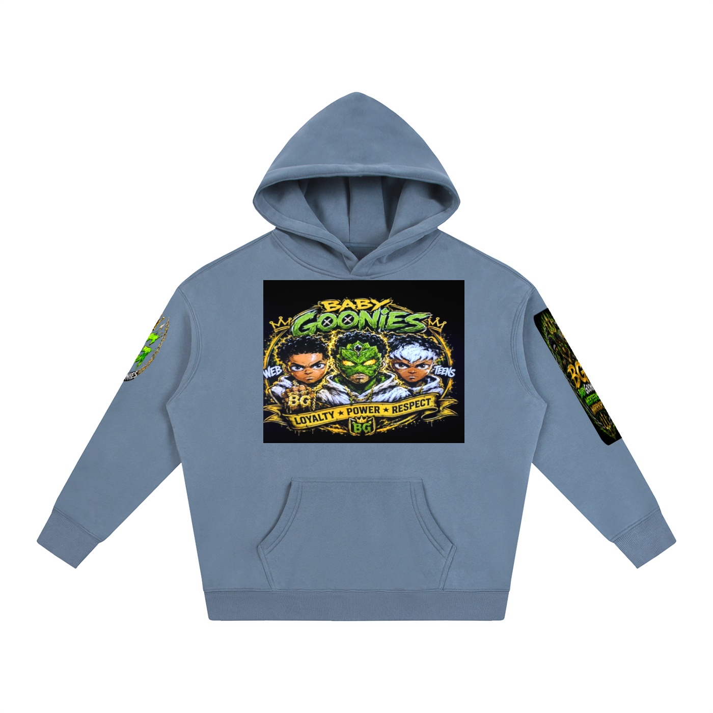 Oversize Fleeced Hoodie BG BABY GOONIES WEBTEENS WARRIOR - Image 3