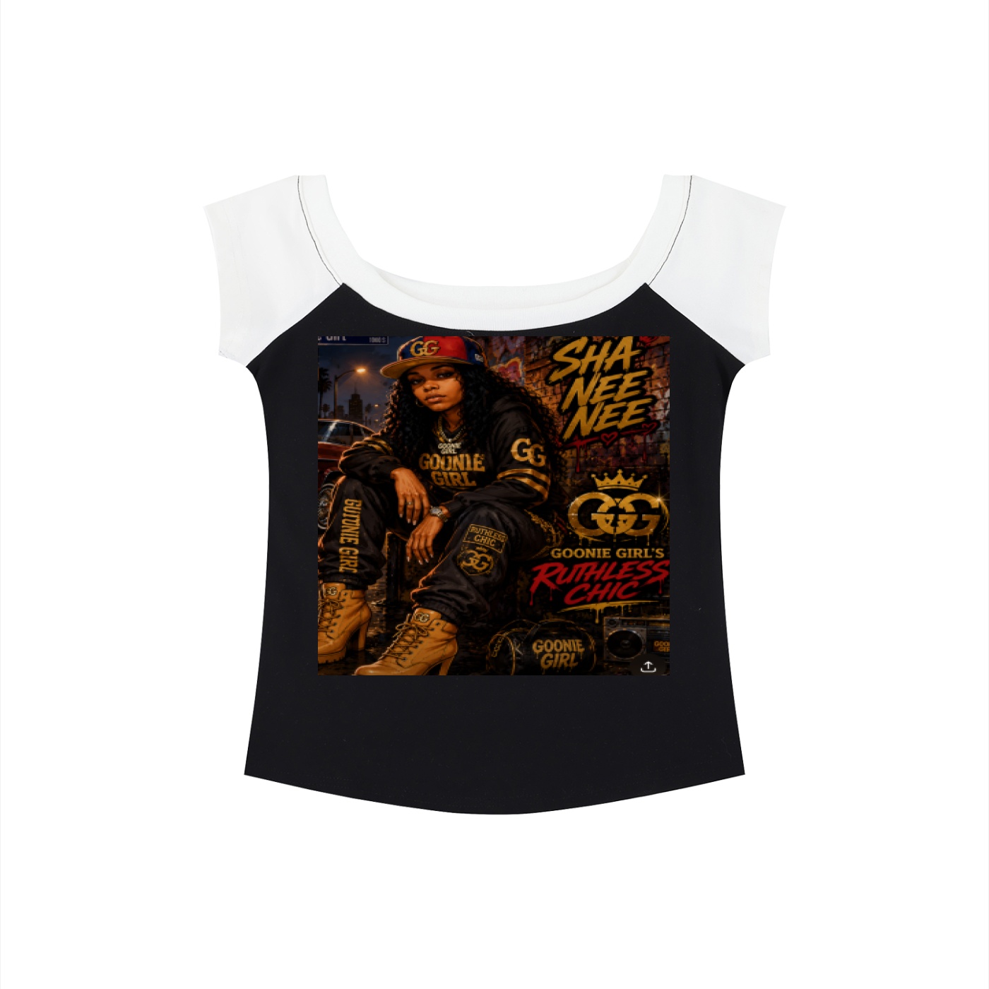 Women's Color Block Raglan Baby T-Shirt BG GOONIE GIRL'S RUTHLESS CHIC SHA NEE NEE - Image 9