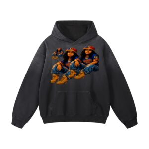 Heavyweight Sunfade Oversized Hoodie  BG GOONIE GIRL'S RUTHLESS CHIC SHA NEE NEE