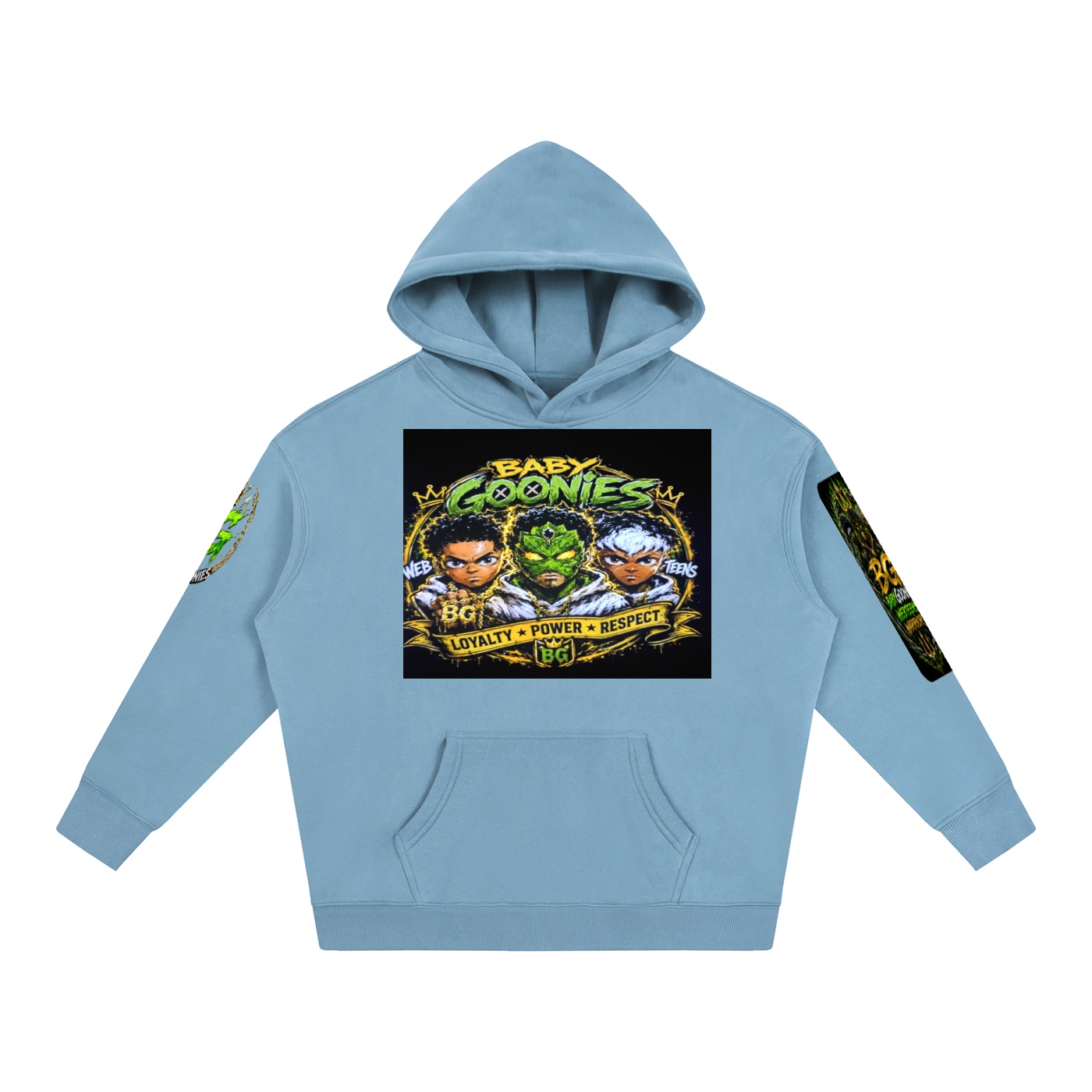 Oversize Fleeced Hoodie BG BABY GOONIES WEBTEENS WARRIOR - Image 13