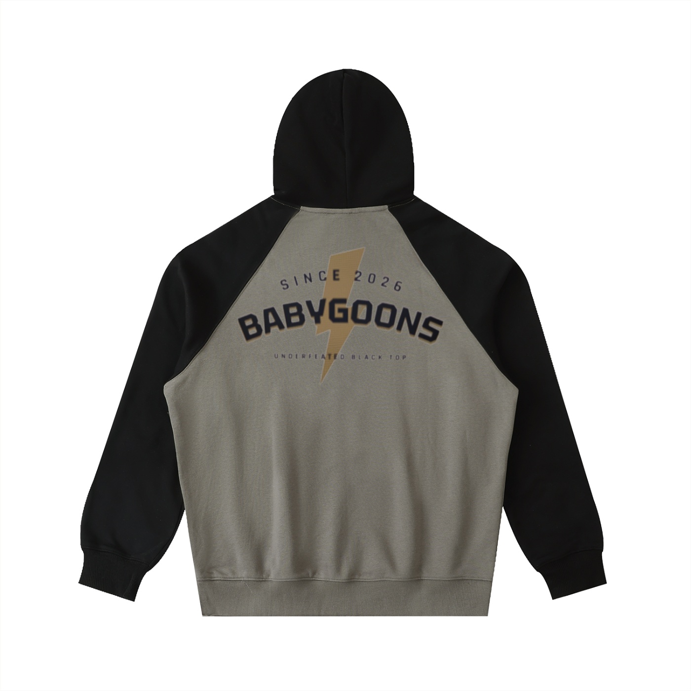 Color-Block Raglan Sleeve Hoodie BG BABY GOONS UNDEFEATED BLACK TOP COMPTON HUB CITY - Image 8