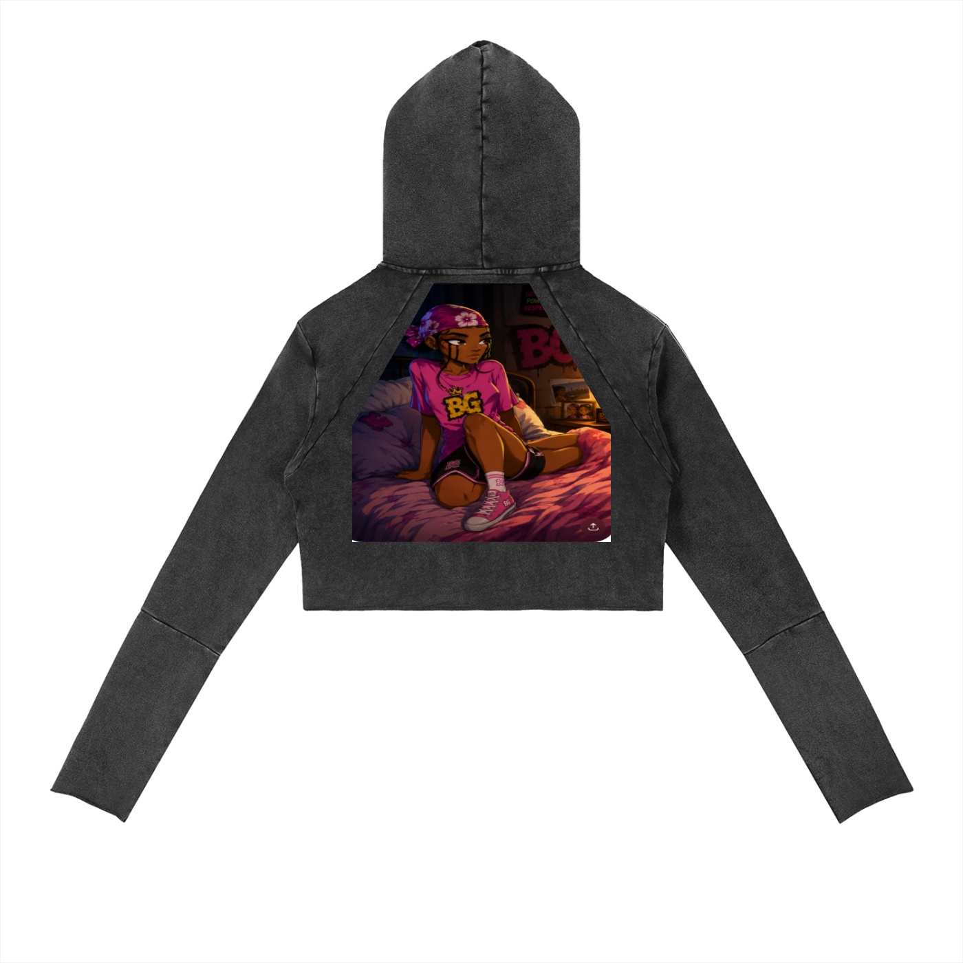 Vintage Washed Raw Edge Hoodie - Image 2