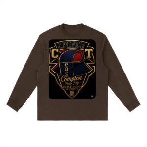 Essential Crewneck Long-Sleeve T-Shirt BG BABY GOONS UNDEFEATED BLACK TOP COMPTON HUB CITY